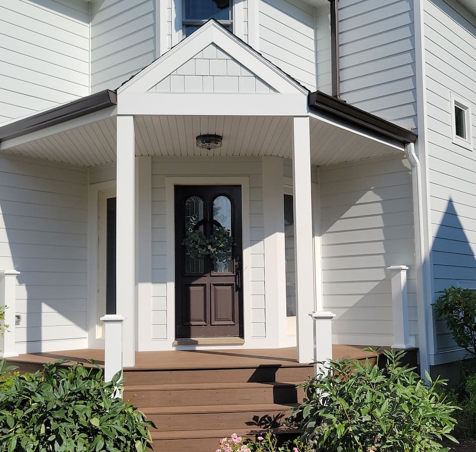 front porch installation by blue nail exteriors