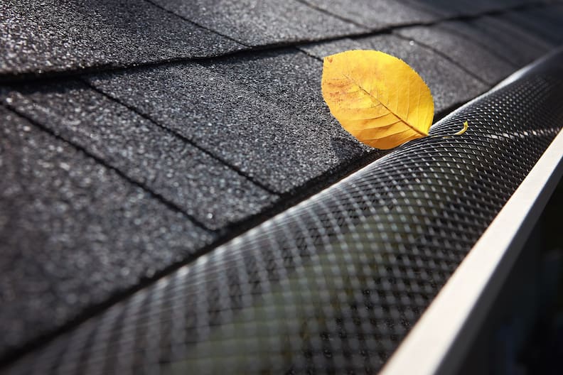 gutter guard covers installed by blue nail exteriors yellow leaf
