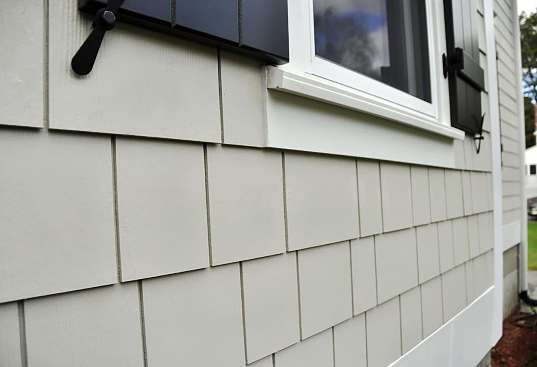 close-up of james hardie fiber cement siding