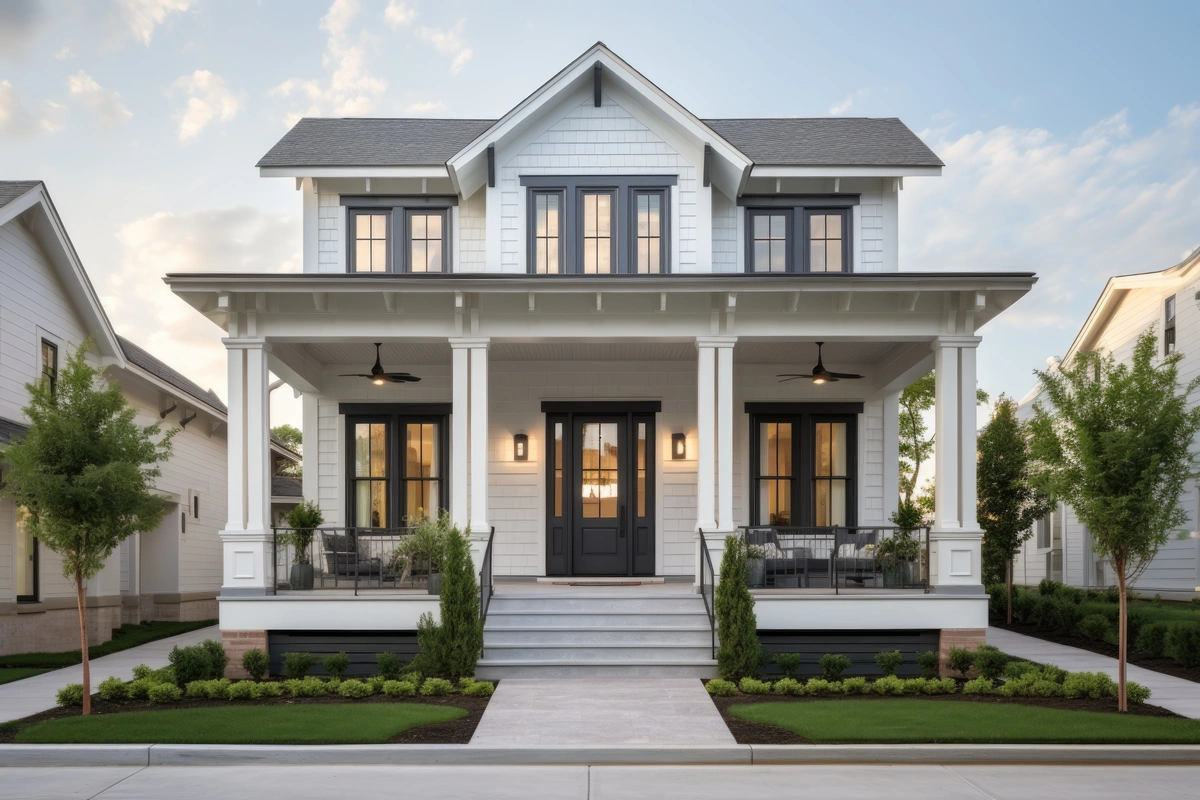 house with white siding and new roof